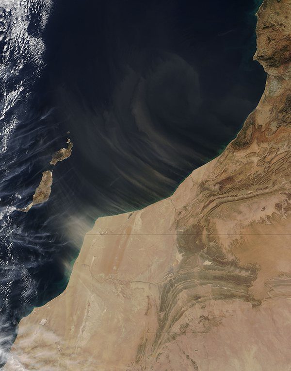 Dust storms off West Africa