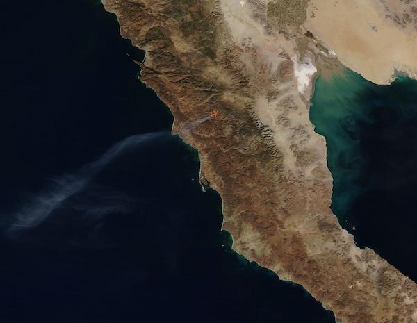 Fire on Baja California Peninsula
