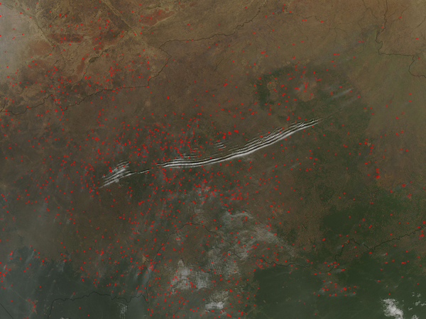 Wave clouds over the Central African Republic