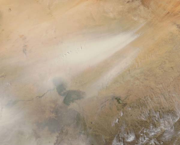Dust Storms over Lake Chad