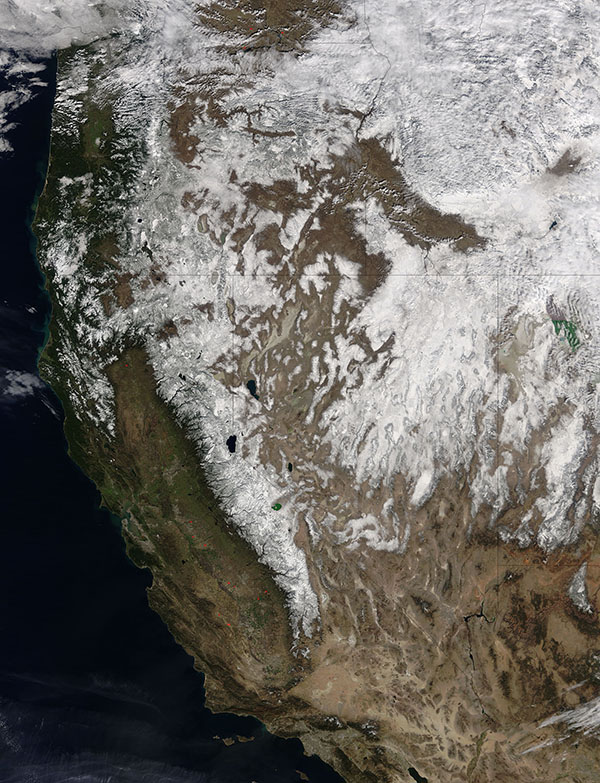 Snow across the western United States