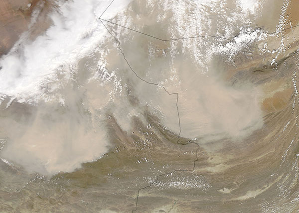 Dust storms in Iran and Pakistan