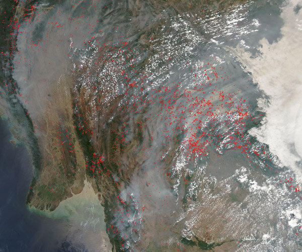 Fires continue in Southeast Asia