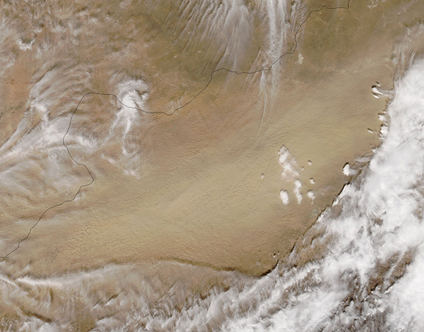 Dust storm in the Gobi Desert