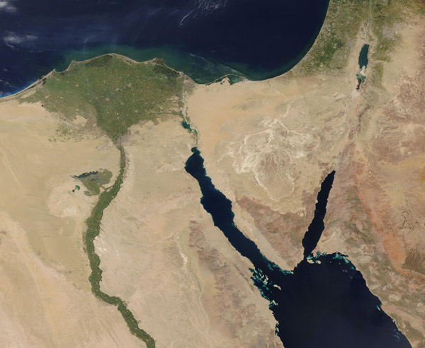 Nile River Delta and the Persian Gulf