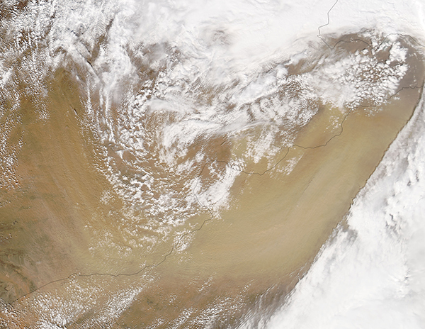 Dust storm in the Gobi Desert