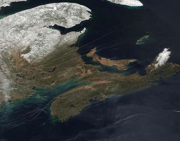 Contrails over New Brunswick & Nova Scotia