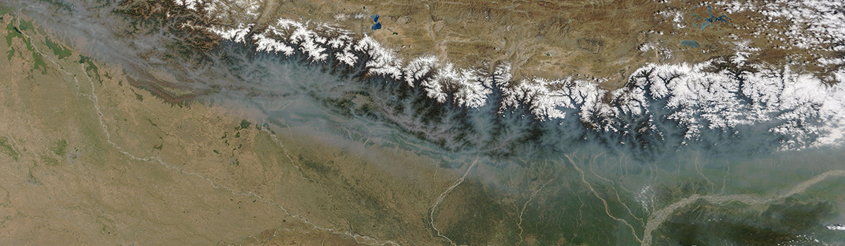 Haze along the Himalayas