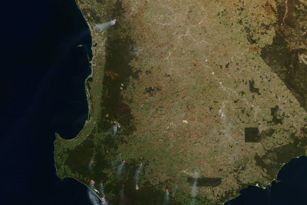 Fires in southwest Australia