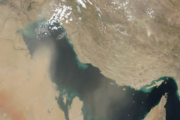 Dust storms over the Persian Gulf