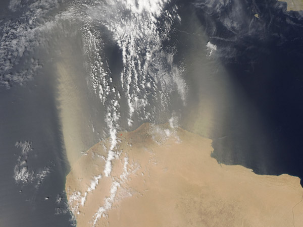 Dust storms off Libya