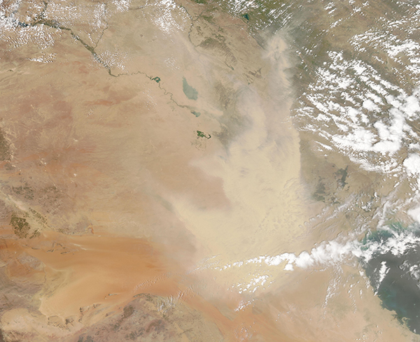 Massive Dust Cloud over Iraq and Saudi Arabia