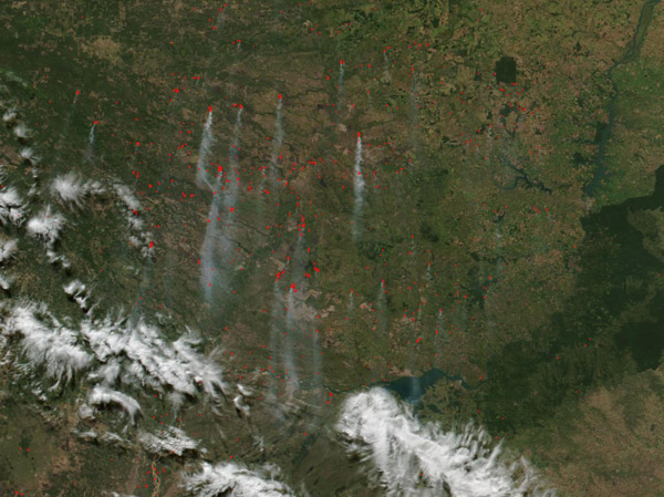 Fires in Paraguay and Argentina