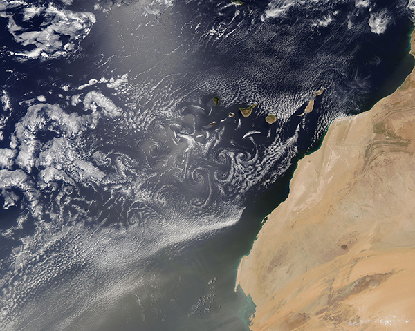 Cloud vortices, Saharan Dust