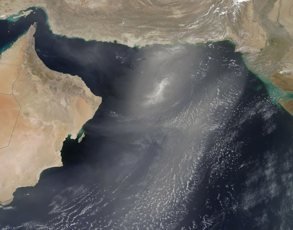 Dust and Sunglint over the Arabia Sea