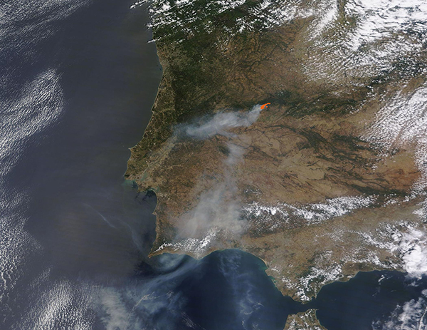 Wildfires in Western Spain
