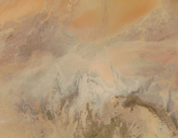 Dust storm in the Sahara Desert