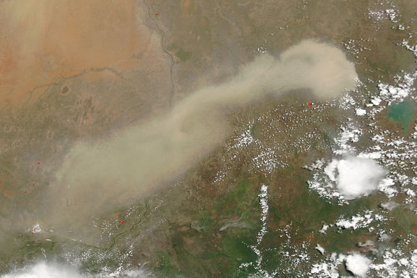 Dust storm in central Sudan