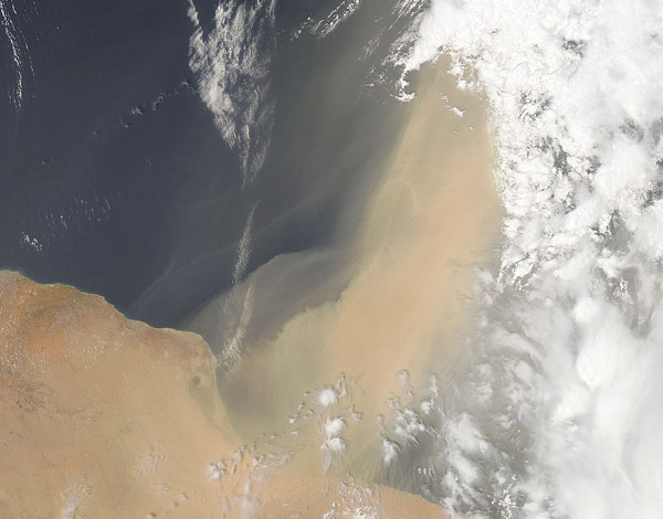 Dust storm off Libya
