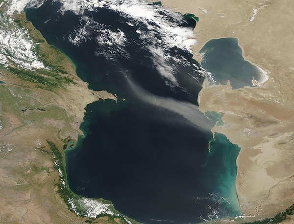 Dust Plume over the Caspian Sea
