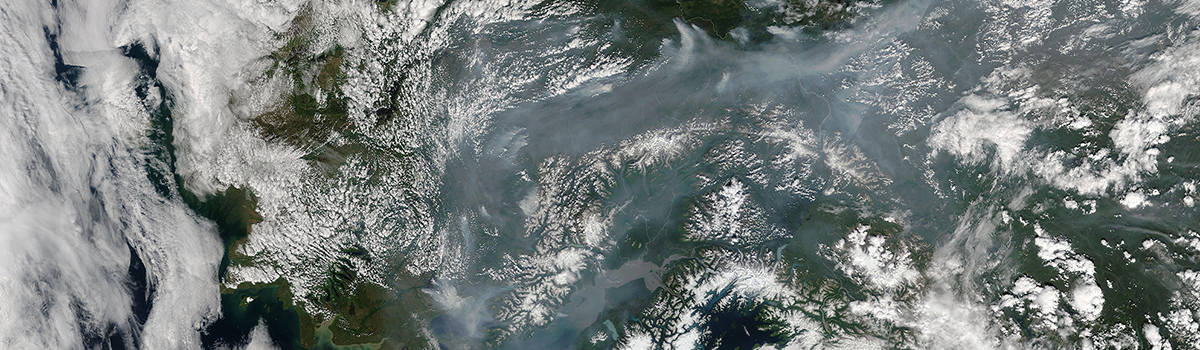 Smoke over Alaska and Canada