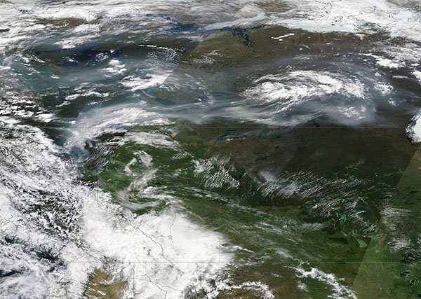 Fires and Smoke around Canada