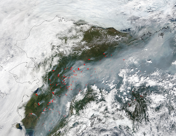 Fires and smoke in northern Alaska