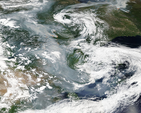 Widespread Smoke across Asia