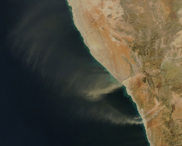 Dust storms off Namibia