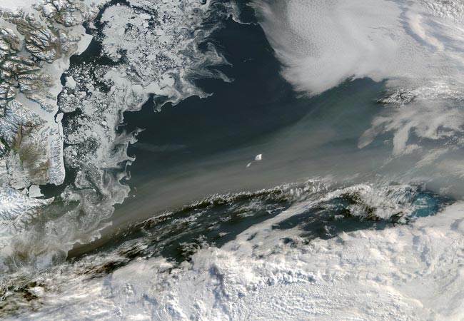Smoke over the Greenland Sea