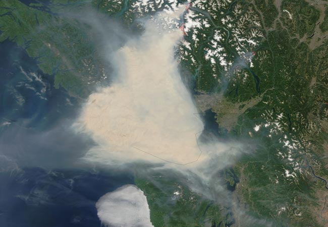 Fires and smoke in British Columbia