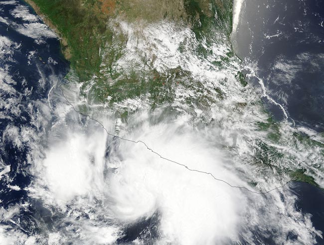 Tropical Storm Dolores (05E) over Mexico