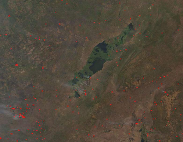 Fires in Upemba National Park