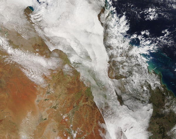 Clouds over eastern Australia