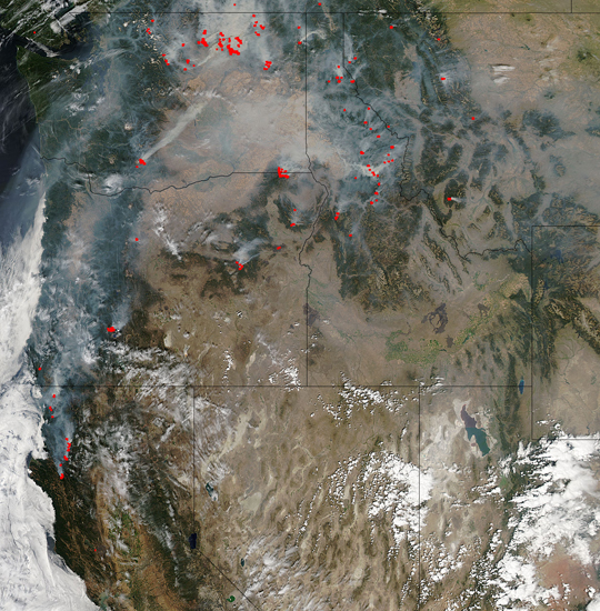 Fires and smoke in Washington, Oregon, Idaho, and California