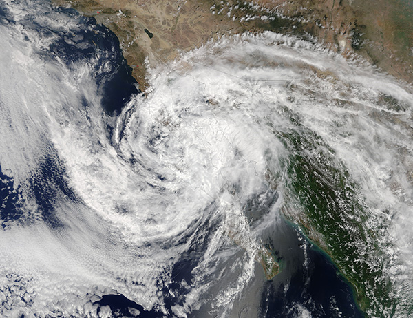 Tropical Storm Lidia (14E) over western Mexico