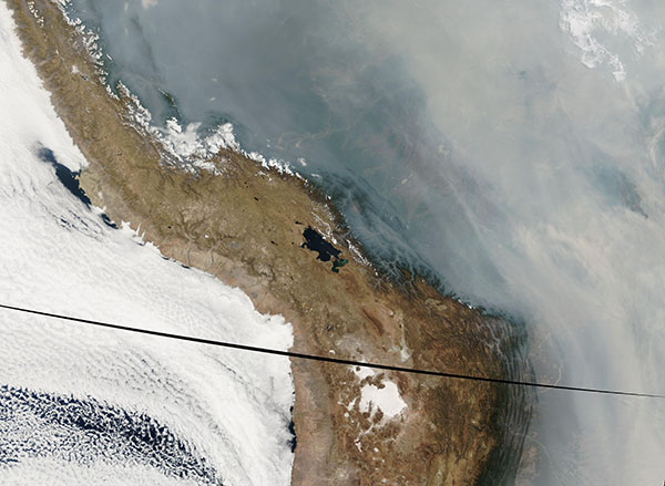 Thick Smoke Blankets South America