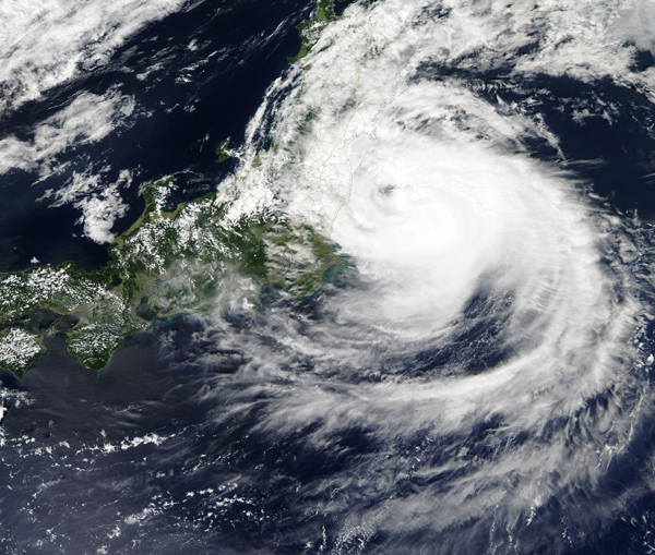 Typhoon Faxai off Japan