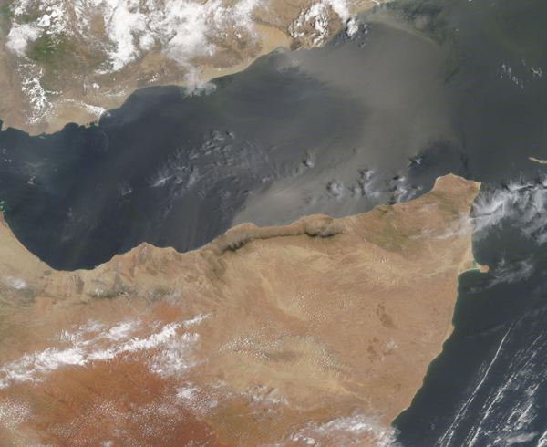 Dust over Gulf of Aden