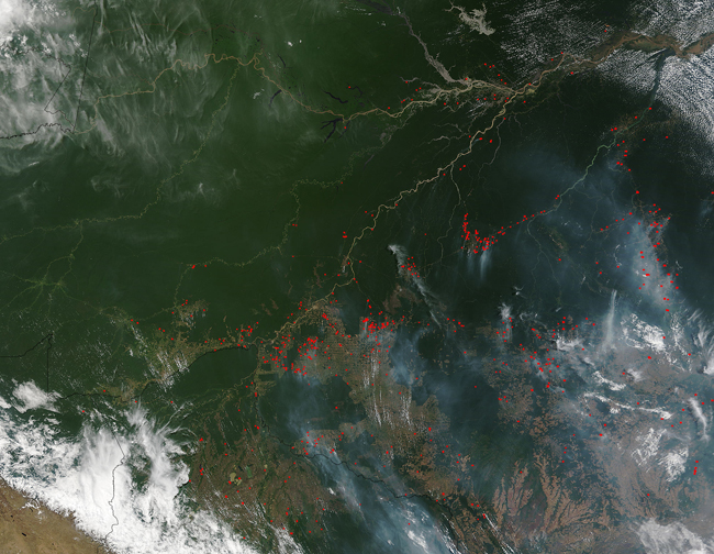 Fires in central Brazil