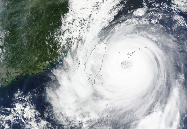 Typhoon Dujuan (21W) over Taiwan