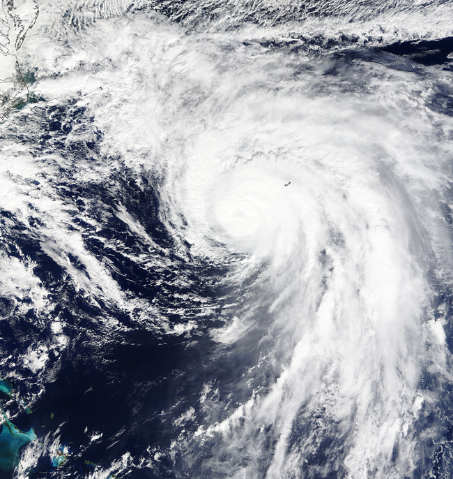 Hurricane Joaquin (11L) over Bermuda