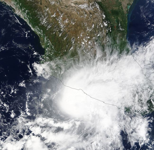 Hurricane Marty (17E) over Mexico