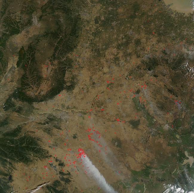 Fires in eastern China