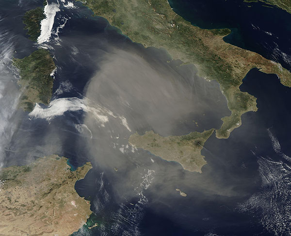 Dust over the Mediterranean