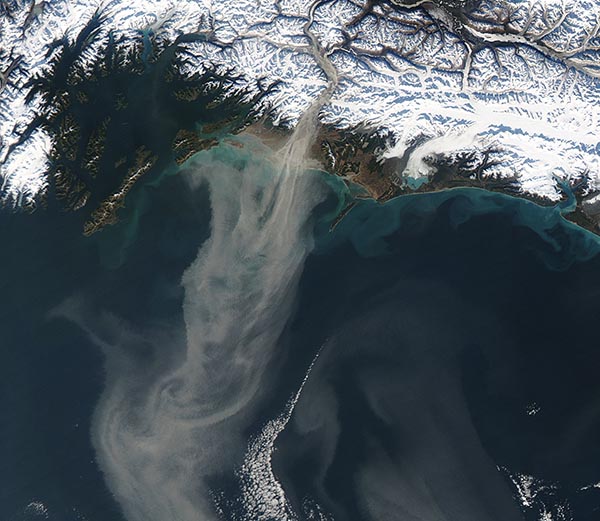 Dust storm off Alaska
