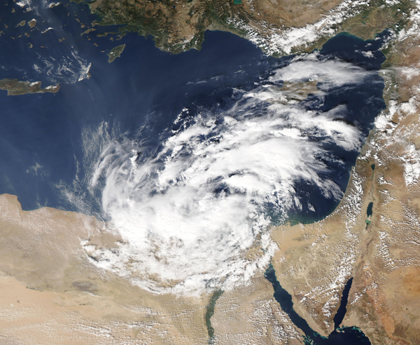 Rare Storm over Mediterranean Sea