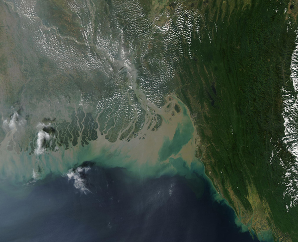 Meghna River sediment in the Bay of Bengal