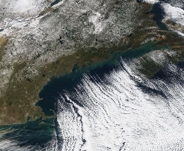 Cloud Streets off New England and New Brunswick