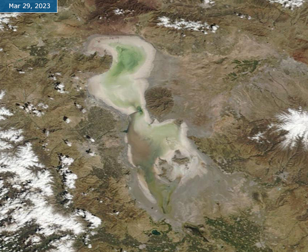 satellite images of lake urmia